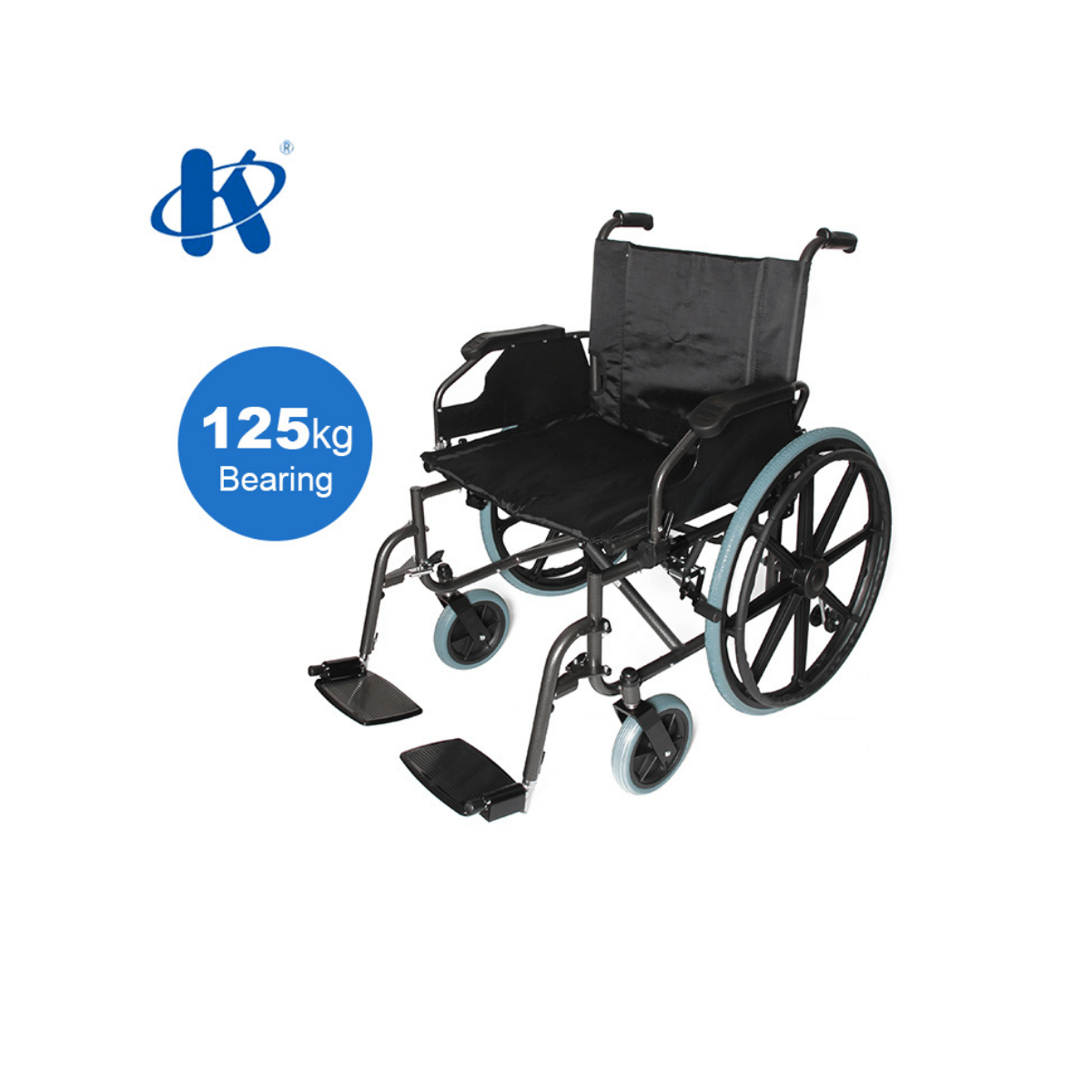 Heavy-duty wheelchair, 22-inch wide seat, Kaiyang KY951B - Zain Surgicals