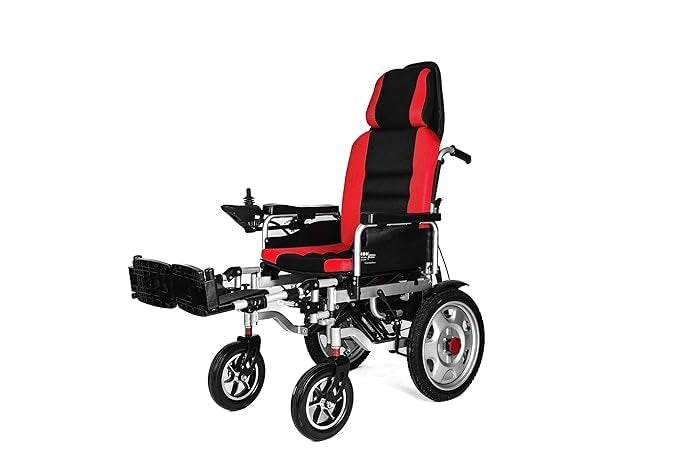 Foldable Electric Wheel Chair With Reclining Backrest | Electric Wheelchair Price in Pakistan | Supports 150 kg Weight