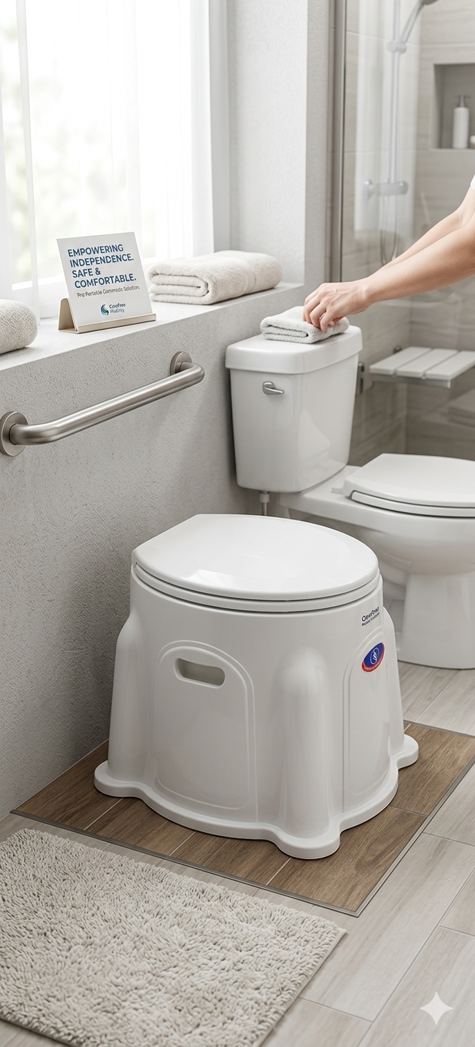 2-in-1 portable maternity commode stool - Zain Surgicals