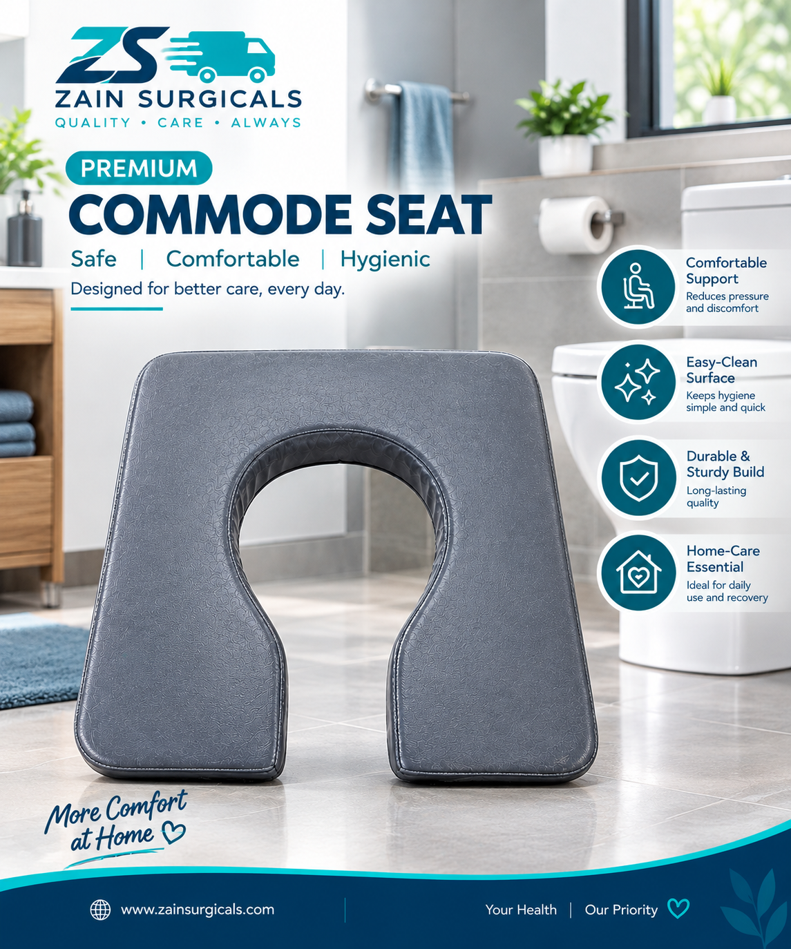 Premium Commode Seat (Padded)