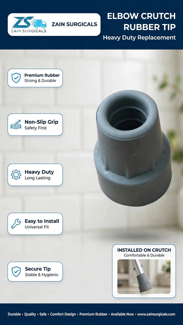 Elbow crutch rubber tip replacement - Zain Surgicals