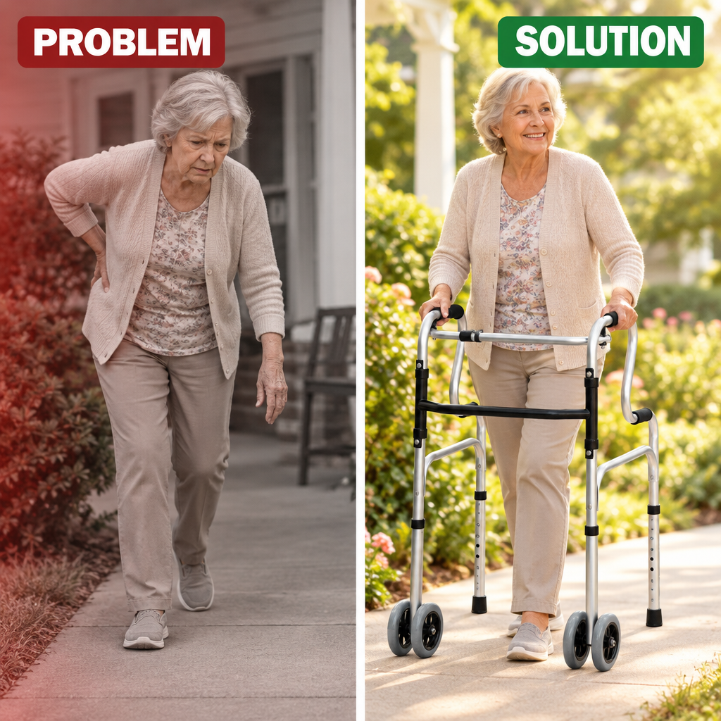Double Step Double Wheel Walker