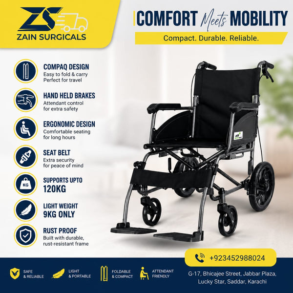 Smart lightweight travel wheelchair - Zain Surgicals