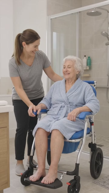 4-in-1 foldable shower and commode wheelchair - Zain Surgicals

