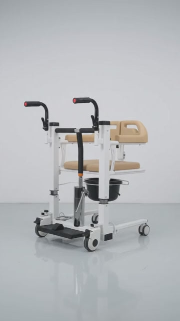 Hydraulic Patient Transfer Chair with Commode