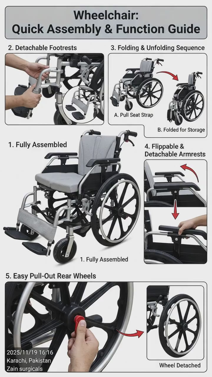 Comfy Plus spacious wheelchair - Zain Surgicals
