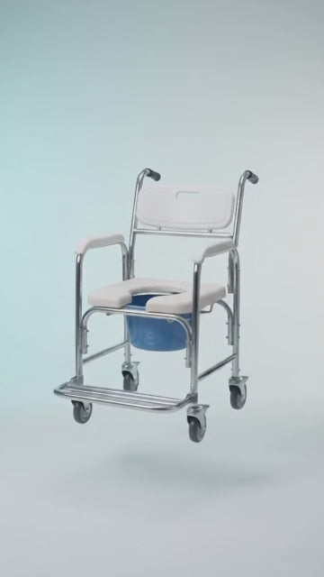 Rust Proof Bath and Commode Chair with Footrest