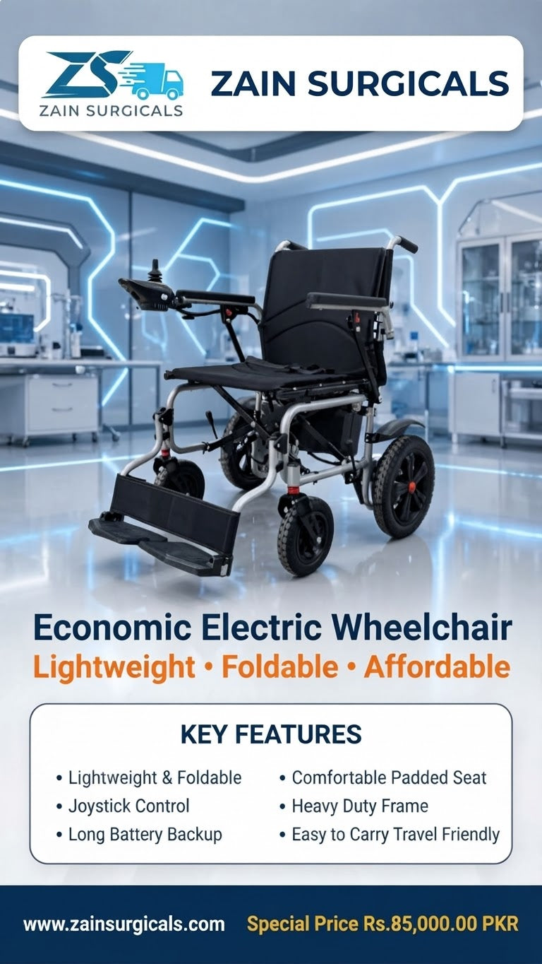 Economic electric wheelchair, lightweight foldable - Zain Surgicals