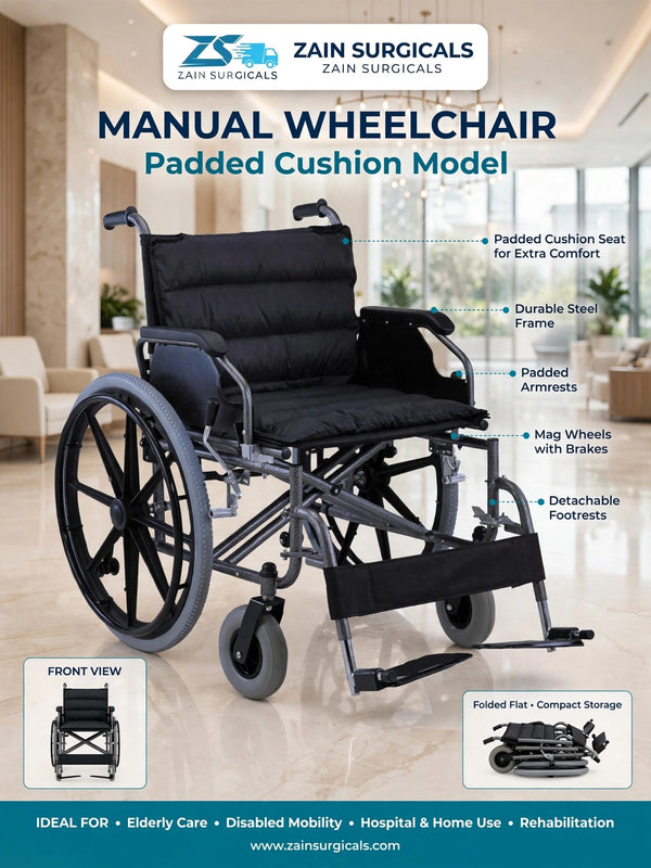 Heavy-duty wheelchair, 22-inch wide seat, Kaiyang KY951B - Zain Surgicals