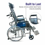 foldable recliner commode wheelchair