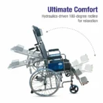 foldable recliner commode wheelchair