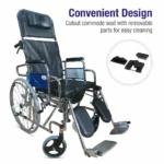 foldable recliner commode wheelchair